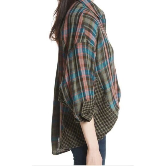 NWT FREE PEOPLE PLAID SHIRT XS - Picture 2 of 4